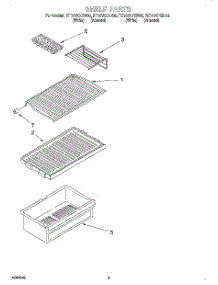 06 - Shelf parts for Roper Refrigerator RT14VKYEN00 from AppliancePartsPros.com