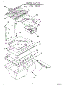 03 - Shelf parts for Roper Refrigerator RT18AKXEN00 from AppliancePartsPros.com