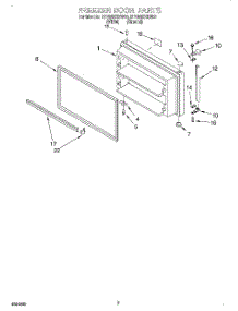 02 - Freezer Door parts for Roper Refrigerator RT18AKXEW00 from AppliancePartsPros.com