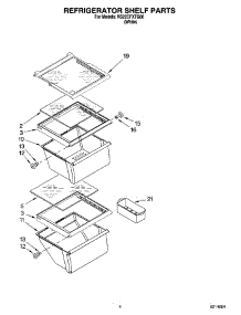 03 - Refrigerator Shelf Parts parts for Roper Refrigerator RS22CFXTQ00 from AppliancePartsPros.com