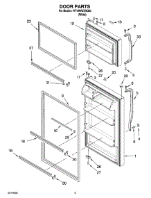02 - Door Parts parts for Roper Refrigerator RT18WWXSQ00 from AppliancePartsPros.com