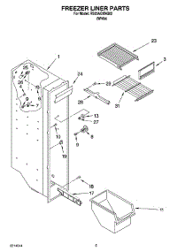 04 - Freezer Liner Parts parts for Roper Refrigerator RS25AGXNQ02 from AppliancePartsPros.com