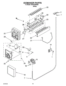 12 - Icemaker Parts, Optional Parts parts for Roper Refrigerator RS25AGXNQ02 from AppliancePartsPros.com