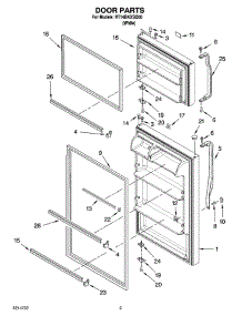 02 - Door Parts parts for Roper Refrigerator RT14BKXSQ00 from AppliancePartsPros.com