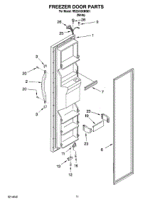 07 - Freezer Door Parts parts for Roper Refrigerator RS22AQXMQ01 from AppliancePartsPros.com