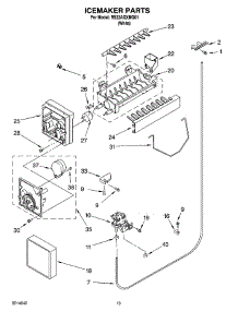 12 - Icemaker Parts, Optional Parts parts for Roper Refrigerator RS22AQXMQ01 from AppliancePartsPros.com