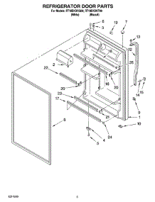 04 - Refrigerator Door Parts parts for Roper Refrigerator RT18DKXKT09 from AppliancePartsPros.com
