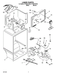 05 - Liner Parts parts for Roper Refrigerator RT18DKXKT09 from AppliancePartsPros.com