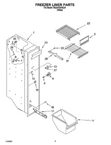 04 - Freezer Liner Parts parts for Roper Refrigerator RS25AGXNQ01 from AppliancePartsPros.com