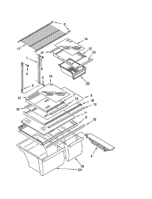 Shelf parts for Roper Refrigerator RT18AKXKQ07 from AppliancePartsPros.com