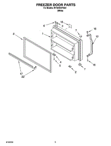 02 - Freezer Door Parts parts for Roper Refrigerator RT18HDXPQ02 from AppliancePartsPros.com