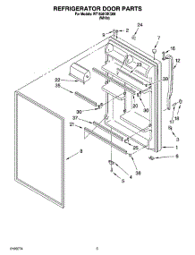 04 - Refrigerator Door Parts parts for Roper Refrigerator RT18AKXKQ08 from AppliancePartsPros.com