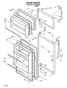 02 - Door Parts parts for Roper Refrigerator RT14ZKXKQ04 from AppliancePartsPros.com