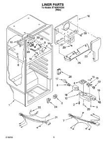03 - Liner Parts parts for Roper Refrigerator RT18BKXKQ03 from AppliancePartsPros.com