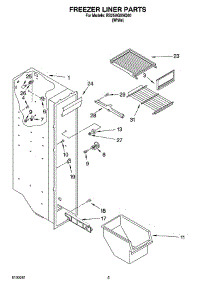 04 - Freezer Liner Parts parts for Roper Refrigerator RS25AGXNQ00 from AppliancePartsPros.com