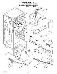 03 - Liner Parts parts for Roper Refrigerator RT16DKXKT03 from AppliancePartsPros.com
