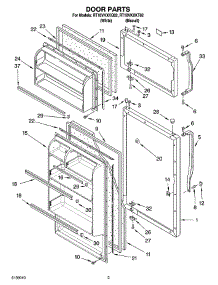 02 - Door Parts parts for Roper Refrigerator RT18VKXKT02 from AppliancePartsPros.com
