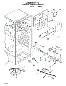 03 - Liner Parts parts for Roper Refrigerator RT18VKXKT02 from AppliancePartsPros.com