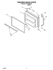 02 - Freezer Door Parts parts for Roper Refrigerator RT21AKXKQ03 from AppliancePartsPros.com