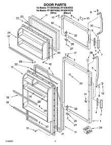 02 - Door Parts parts for Roper Refrigerator RT16DKYKT02 from AppliancePartsPros.com