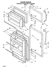 02 - Door Parts parts for Roper Refrigerator RT14HDXPQ00 from AppliancePartsPros.com