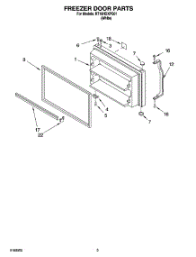 02 - Freezer Door Parts parts for Roper Refrigerator RT18HDXPQ01 from AppliancePartsPros.com