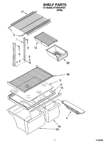 03 - Shelf Parts parts for Roper Refrigerator RT18HDXPQ01 from AppliancePartsPros.com