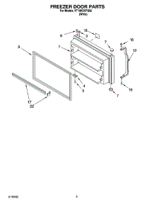 02 - Freezer Door Parts parts for Roper Refrigerator RT18HDXPQ00 from AppliancePartsPros.com