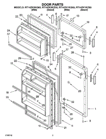 02 - Door Parts parts for Roper Refrigerator RT14ZKYKZ03 from AppliancePartsPros.com