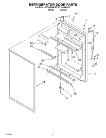 04 - Refrigerator Door Parts parts for Roper Refrigerator RT18AKXKQ05 from AppliancePartsPros.com