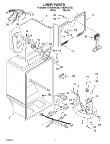 05 - Liner Parts parts for Roper Refrigerator RT18AKXKQ05 from AppliancePartsPros.com