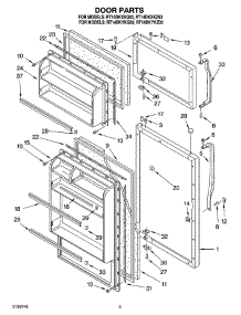 02 - Door Parts parts for Roper Refrigerator RT14DKYKQ03 from AppliancePartsPros.com