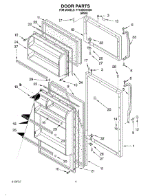 02 - Door Parts parts for Roper Refrigerator RT14BKXKQ04 from AppliancePartsPros.com