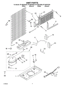 04 - Unit Parts parts for Roper Refrigerator RT14ZKYKQ02 from AppliancePartsPros.com