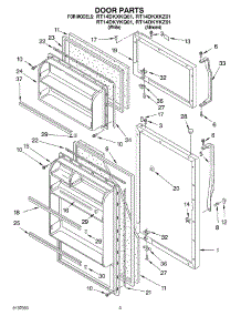 02 - Door parts for Roper Refrigerator RT14DKYKZ01 from AppliancePartsPros.com