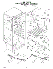 03 - Liner parts for Roper Refrigerator RT14DKYKQ01 from AppliancePartsPros.com