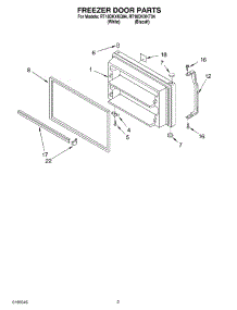 02 - Freezer Door Parts parts for Roper Refrigerator RT18DKXKT04 from AppliancePartsPros.com