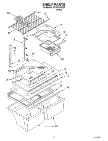 03 - Shelf parts for Roper Refrigerator RT21AKXKQ07 from AppliancePartsPros.com