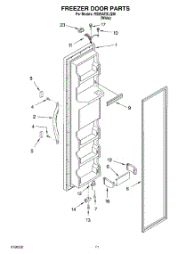 07 - Freezer Door Parts parts for Roper Refrigerator RS25AEXLQ00 from AppliancePartsPros.com