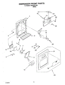 08 - Dispenser Front Parts parts for Roper Refrigerator RS25AEXLQ00 from AppliancePartsPros.com
