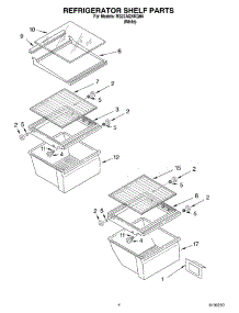 03 - Refrigerator Shelf parts for Roper Refrigerator RS22AQXKQ04 from AppliancePartsPros.com