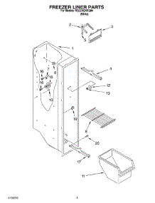 04 - Freezer Liner parts for Roper Refrigerator RS22AQXKQ04 from AppliancePartsPros.com