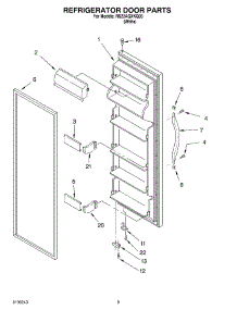 06 - Refrigerator Door parts for Roper Refrigerator RS22AQXKQ03 from AppliancePartsPros.com