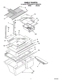 03 - Shelf parts for Roper Refrigerator RT18AKXKT03 from AppliancePartsPros.com