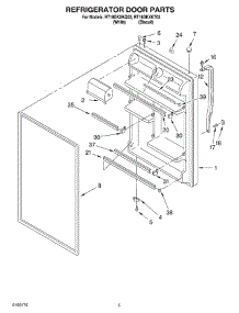 04 - Refrigerator Door parts for Roper Refrigerator RT18DKXKT03 from AppliancePartsPros.com