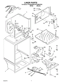 05 - Liner parts for Roper Refrigerator RT18DKXKT03 from AppliancePartsPros.com