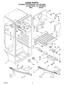 03 - Liner parts for Roper Refrigerator RT14ZKYKZ01 from AppliancePartsPros.com