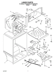 05 - Liner parts for Roper Refrigerator RT18DKXKT02 from AppliancePartsPros.com