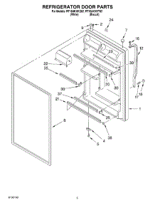 04 - Refrigerator Door parts for Roper Refrigerator RT18AKXKT02 from AppliancePartsPros.com