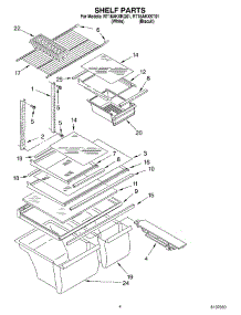 03 - Shelf parts for Roper Refrigerator RT18AKXKQ01 from AppliancePartsPros.com